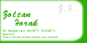 zoltan horak business card